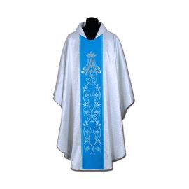 Ornat Maryjny niebieski + ornament srebrny (58A) - Ornaty Maryjne