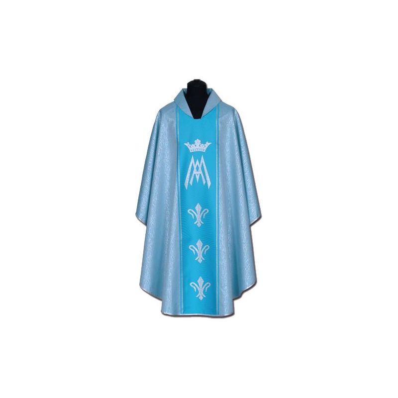 Ornat Maryjny niebieski + ornament srebrny (56A) - Ornaty Maryjne - Ornat Maryjny niebieski + ornament srebrny (56A)
