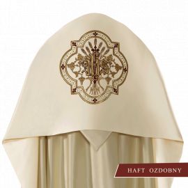 Welon liturgiczny IHS haftowany, ecru satyna (16) - WELONY - zdjęcie 2 - Welon liturgiczny IHS haftowany, ecru satyna (16)