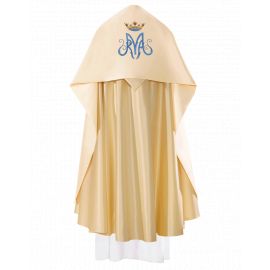 Welon liturgiczny Maryjny haftowany, ecru satyna (19) - WELONY - zdjęcie 3 - Welon liturgiczny Maryjny haftowany, ecru satyna (19)