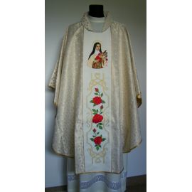 Ornat haftowany św. Teresa od Dzieciątka Jezus - Ornaty z wizerunkiem świętych - zdjęcie 2 - Ornat haftowany św. Teresa od Dzieciątka Jezus