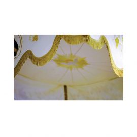 Baldachim procesyjny haftowany (140x160 cm)- ecru - BALDACHIMY - zdjęcie 2 - Baldachim procesyjny haftowany (140x160 cm)- ecru
