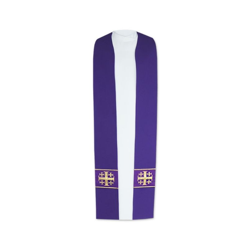 Stuła kapłańska - Krzyż Jerozolimski (1) - EUCHARYSTYCZNE - Stuła kapłańska - Krzyż Jerozolimski (1)