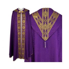 Kapa Semi-Gotycka (kolory liturgiczne) - tkane pasy, żakard (26)