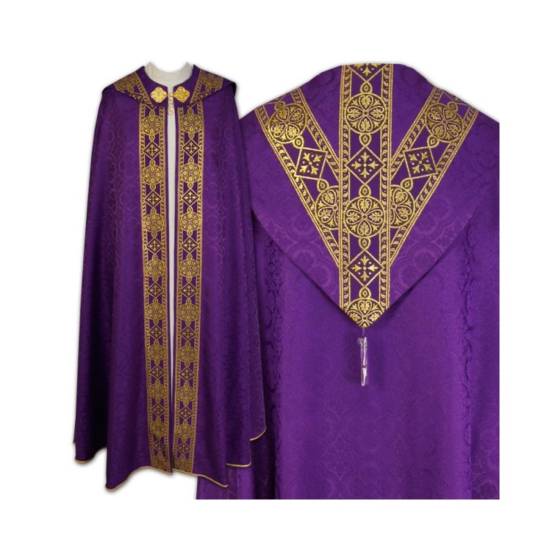 Kapa Semi-Gotycka (kolory liturgiczne) - tkane pasy, żakard (26) - KAPY LITURGICZNE - Kapa Semi-Gotycka - tkane pasy, żakard (26)