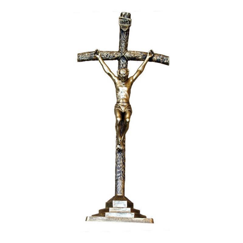 Krzyż papieski ołtarzowy 67/30 cm. - KRZYŻE OŁTARZOWE, PROCESYJNE - Krzyż papieski ołtarzowy 67/30 cm.