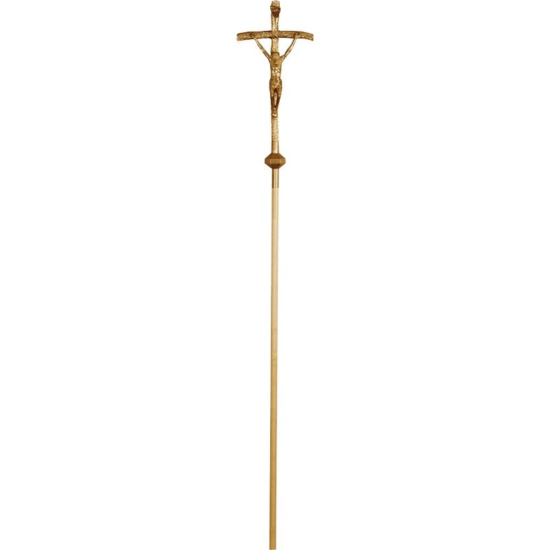 Krzyż procesyjny 200 cm (skręcany drążek) - KRZYŻE OŁTARZOWE, PROCESYJNE - Krzyż procesyjny z drzewcem 210 cm.