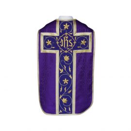 Ornat rzymski IHS - kolory liturgiczne, żakard (34) - Ornaty rzymskie - zdjęcie 3 - Ornat rzymski IHS - kolory liturgiczne, żakard (34)