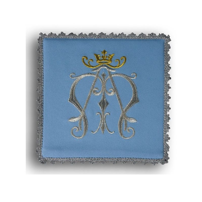 Palka haftowana niebieska - symbol Maryjny - kolor niebieski - Palka haftowana niebieska - symbol Maryjny