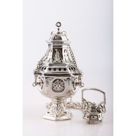 Solidny trybularz mosiężny, niklowany - 27 cm - TRYBULARZE, ŁÓDKI