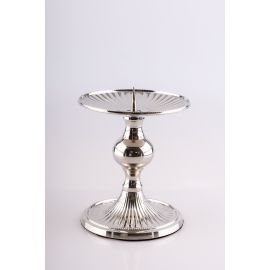 Lichtarz pojedynczy mosiężny, niklowany - 12 cm (2 sztuki) - ŚWIECZNIKI / LICHTARZE