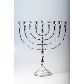 Świecznik menora srebrny - 9 świeczek - 32 cm - ŚWIECZNIKI / LICHTARZE