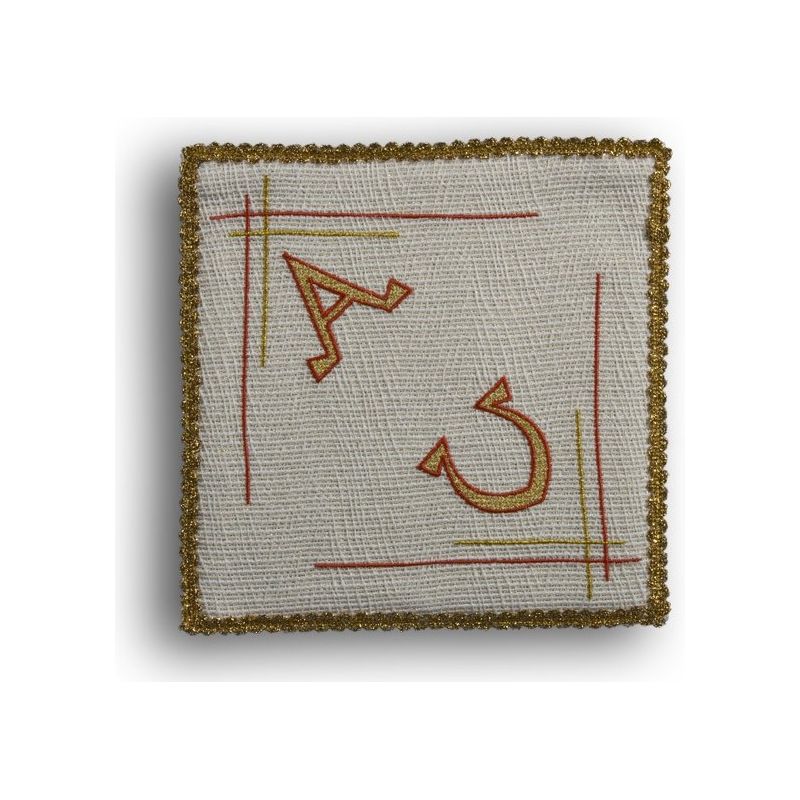 Palka haftowana ecru - Alfa i Omega (2) - kolor ecru - Palka haftowana ecru - Alfa i Omega (2)