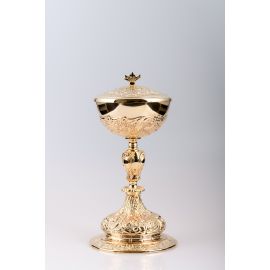 Puszka na komunikanty, mosiężna , pozłacana - 27 cm (33) - PUSZKI MSZALNE