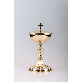 Puszka na komunikanty, mosiężna , pozłacana - 25 cm (32) - PUSZKI MSZALNE