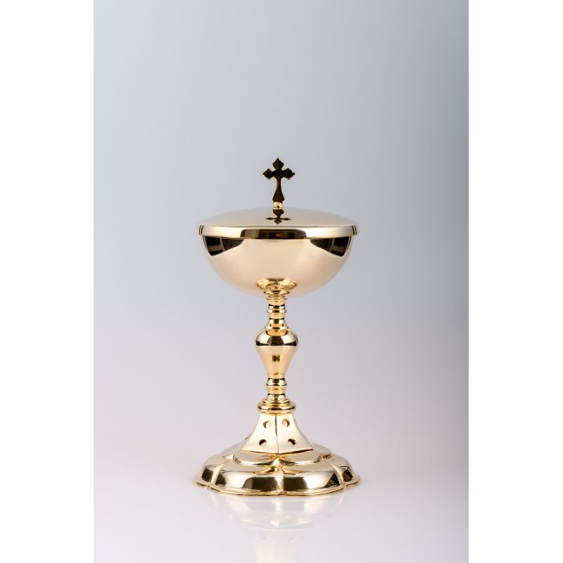 Puszka na komunikanty, mosiężna , pozłacana - 25 cm (32) - PUSZKI MSZALNE - Puszka na komunikanty, mosiężna , pozłacana - 25 cm (32)