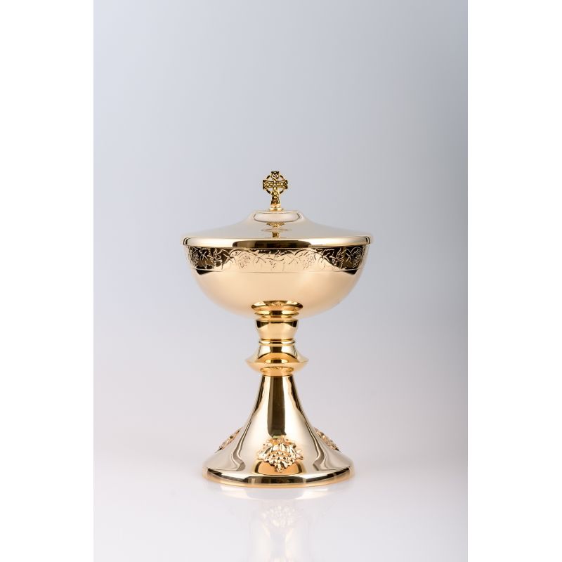 Puszka na komunikanty, mosiężna , pozłacana - 24 cm (35) - PUSZKI MSZALNE - Puszka na komunikanty, mosiężna , pozłacana - 24 cm (35)