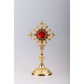 Relikwiarz pozłacany 25 cm - kamienie ozdobne (12) - RELIKWIARZE