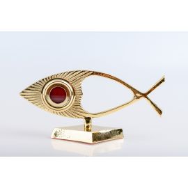 Relikwiarz pozłacany Ryba - 22 cm (22) - RELIKWIARZE