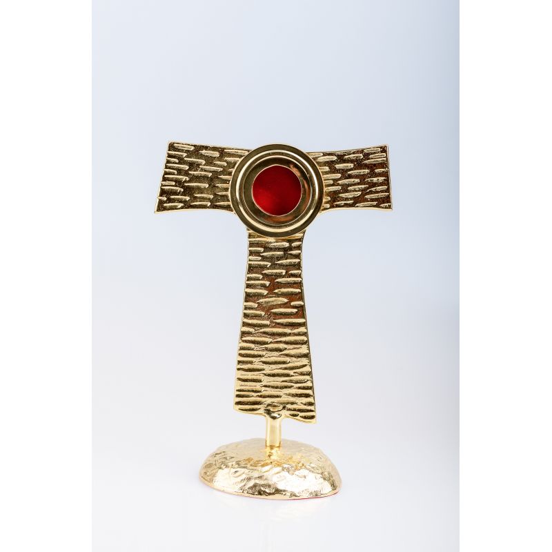 Relikwiarz pozłacany ,,Tau" - 22 cm (25) - RELIKWIARZE - Relikwiarz pozłacany ,,Tau" - 22 cm (25)