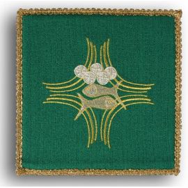 Palka haftowana zielona - Ryby + chleb - kolor zielony