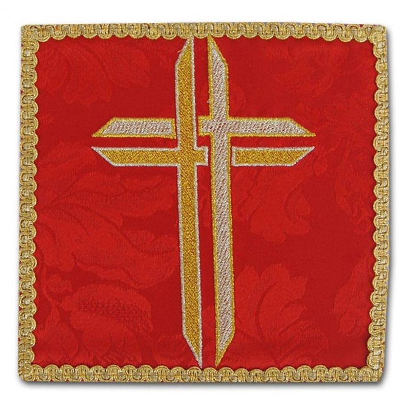 Palka haftowana czerwona - Krzyż (1) - kolor czerwony - Palka haftowana czerwona - Krzyż (1)