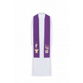 Stuła haftowana - kolory liturgiczne (9) - EUCHARYSTYCZNE