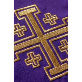 Stuła haftowana Krzyż Jerozolimski - kolory liturgiczne (46) - EUCHARYSTYCZNE - zdjęcie 2 - Stuła haftowana Krzyż Jerozolimski - kolory liturgiczne (46)