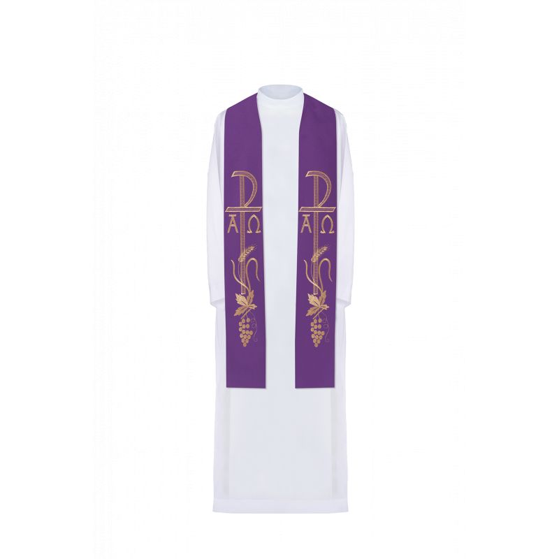 Stuła haftowana - kolory liturgiczne (75) - EUCHARYSTYCZNE - Stuła haftowana - kolory liturgiczne (75)