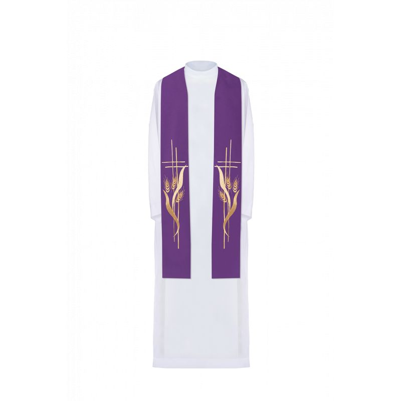 Stuła haftowana - kolory liturgiczne (83) - EUCHARYSTYCZNE - Stuła haftowana - kolory liturgiczne (83)