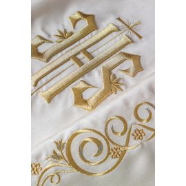 Welon liturgiczny IHS haftowany, ecru satyna (17) - WELONY - zdjęcie 4 - Welon liturgiczny IHS haftowany, ecru satyna (17)