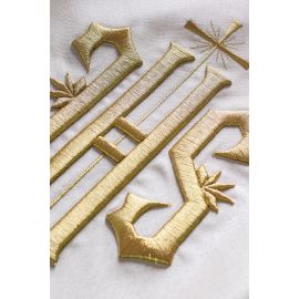Welon liturgiczny IHS haftowany, ecru satyna (17) - WELONY - zdjęcie 5 - Welon liturgiczny IHS haftowany, ecru satyna (17)