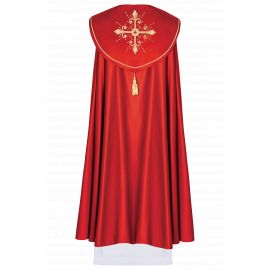 Kapa liturgiczna haftowana Krzyż - czerwona (39) - KAPY LITURGICZNE - zdjęcie 2 - Kapa liturgiczna haftowana Krzyż - czerwona (39)