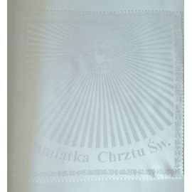 Szatka do chrztu biała- Duch Święty - kwadrat - Szatki haftowane do chrztu