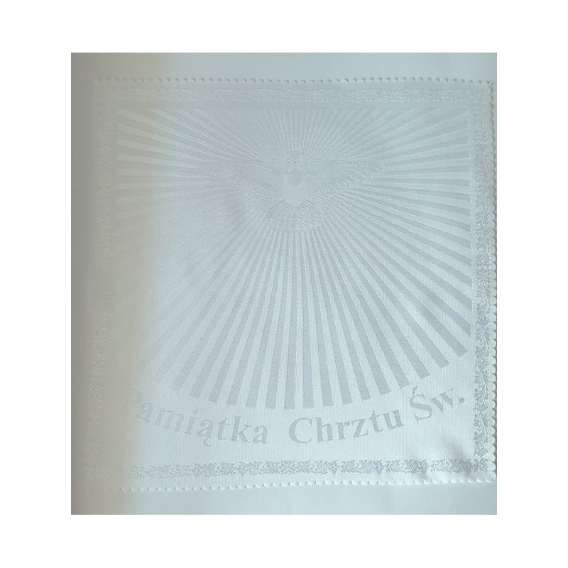 Szatka do chrztu biała- Duch Święty - kwadrat - Szatki haftowane do chrztu - Szatka do chrztu biała- Duch Święty - kwadrat