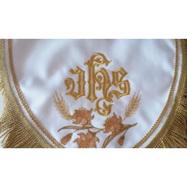 Kapa biała złote pasy - KAPY LITURGICZNE - zdjęcie 4 - Kapa biała złote pasy