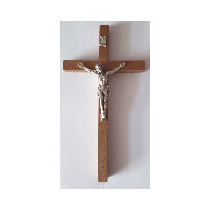 Krzyż drewniany na ścianę - 8,5 cm x 16 cm, ciemny brąz (3) - KRZYŻE, KRZYŻYKI - Krzyż drewniany na ścianę - 8,5 cm x 16 cm, ciemny brąz (3)