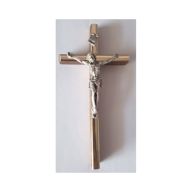 Krzyż drewniany na ścianę - 6,5 cm x 13,5 cm, ciemny brąz (4) - KRZYŻE, KRZYŻYKI - Krzyż drewniany na ścianę - 6,5 cm x 13,5 cm, ciemny brąz (4)