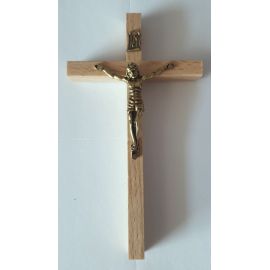 Krzyż drewniany na ścianę - 7 cm x 12,5 cm, jasny brąz (9) - KRZYŻE, KRZYŻYKI