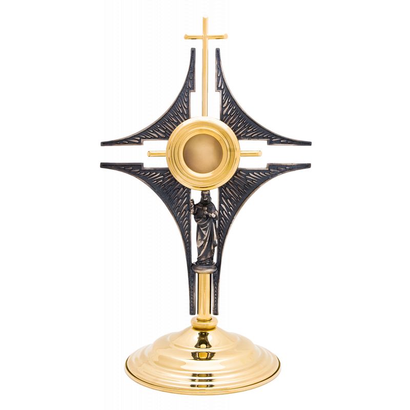 Relikwiarz mosiężny, pozłacany - 30 cm - RELIKWIARZE - Relikwiarz mosiężny, pozłacany - 30 cm