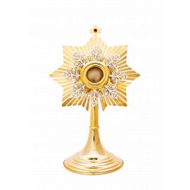 Relikwiarz mosiężny, złocony - 31 cm - RELIKWIARZE