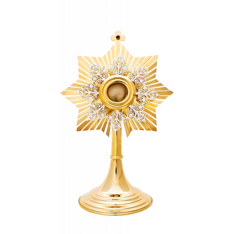 Relikwiarz mosiężny, złocony - 31 cm - RELIKWIARZE - Relikwiarz mosiężny, złocony - 31 cm