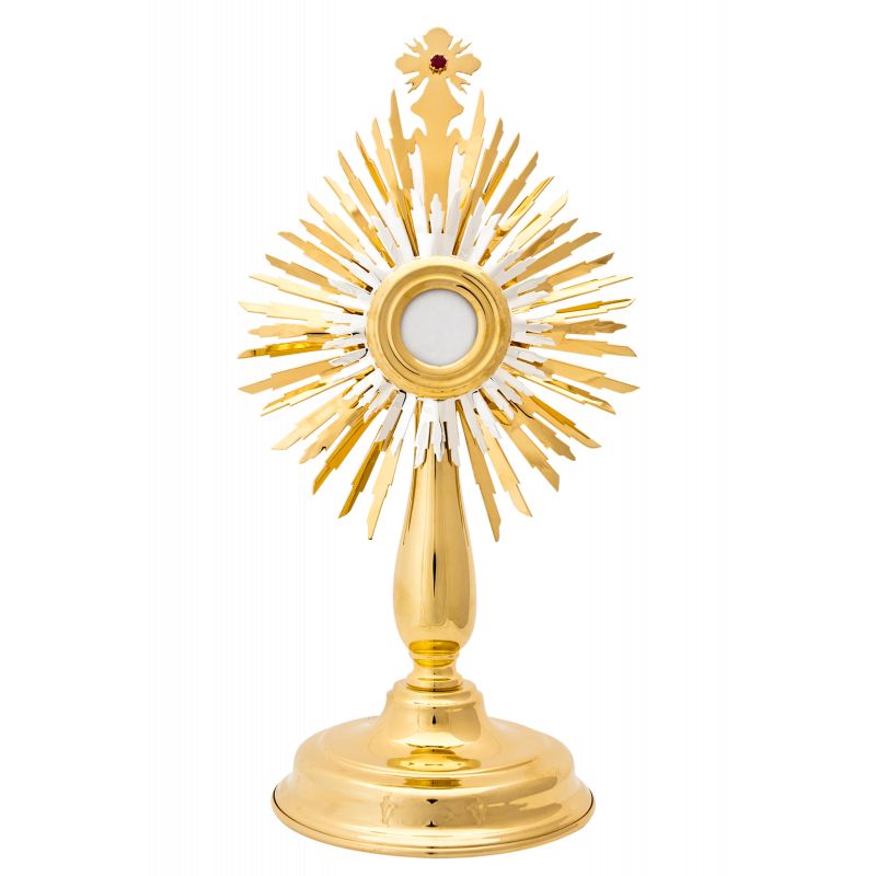 Relikwiarz mosiężny, złocony - 33 cm - RELIKWIARZE - Relikwiarz mosiężny, złocony - 33 cm