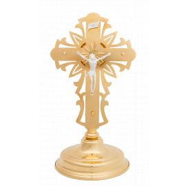 Relikwiarz mosiężny, pozłacany - 29 cm - RELIKWIARZE