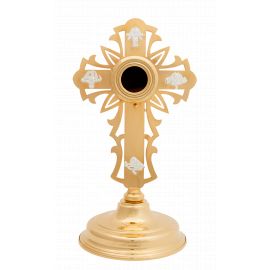 Relikwiarz mosiężny, pozłacany - 29 cm - RELIKWIARZE - zdjęcie 2 - Relikwiarz mosiężny, pozłacany - 29 cm
