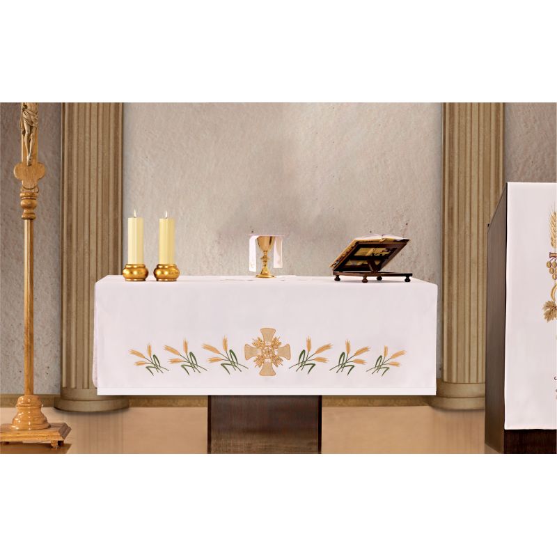 Obrus ołtarzowy - haftowany symbol Eucharystyczny - OBRUSY OŁTARZOWE - Obrus ołtarzowy - haftowany symbol Eucharystyczny