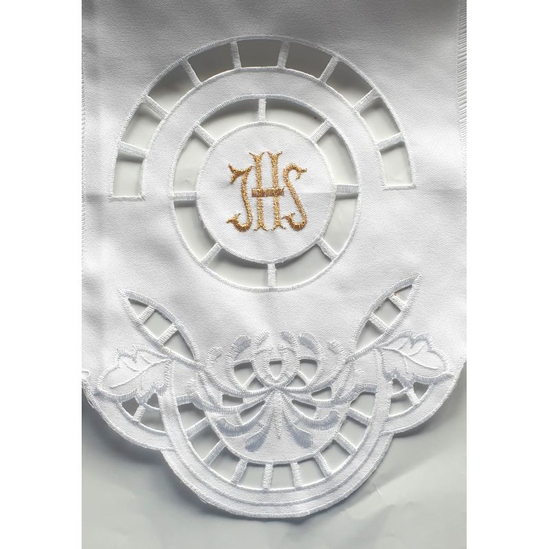 Obrus ołtarzowy haftowany - wzór eucharystyczny (106) - OBRUSY OŁTARZOWE - Obrus ołtarzowy haftowany - wzór eucharystyczny (106)