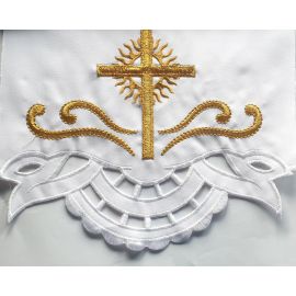 Obrus ołtarzowy haftowany - wzór eucharystyczny (116) - OBRUSY OŁTARZOWE - zdjęcie 2 - Obrus ołtarzowy haftowany - wzór eucharystyczny (116)