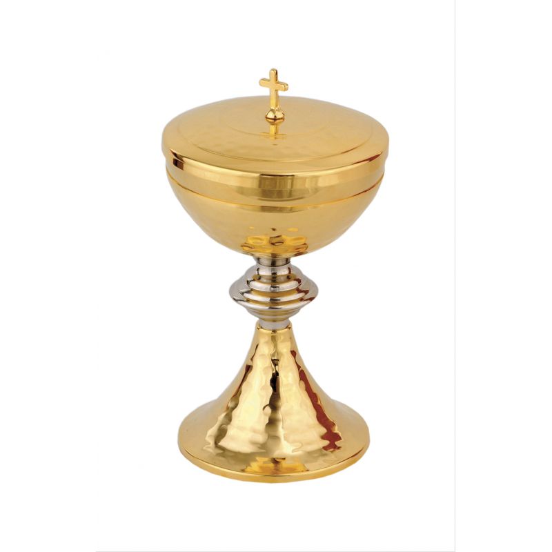Puszka na komunikanty z ozdobnym młotkowaniem 18,5 cm (02) - PUSZKI MSZALNE - Puszka na komunikanty z ozdobnym młotkowaniem 18,5 cm (02)