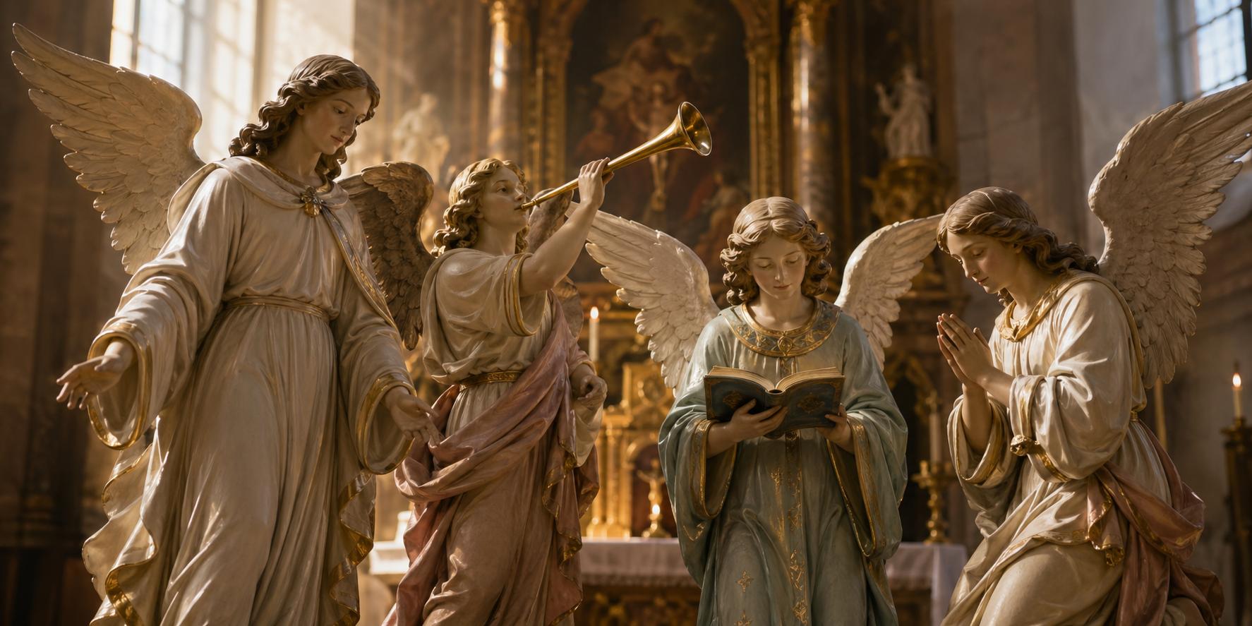 Aniołowie w sztuce sakralnej — figury i ich znaczenie